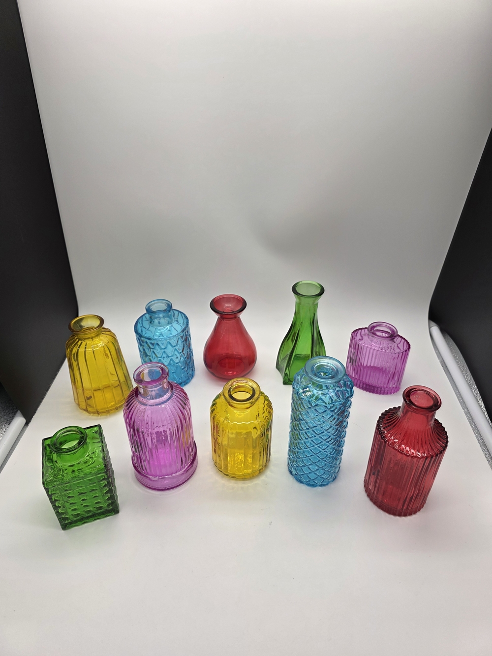 Colorful Glass Bud Vase Set - Multicolor Decorative Vases